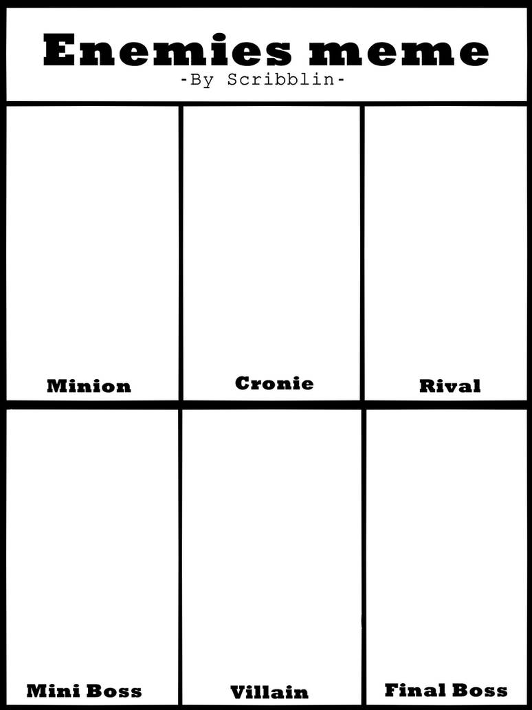Game Enemies Meme Template By Scribblin On Deviantart Game Enemies Meme Template By Scribblin On Deviantart