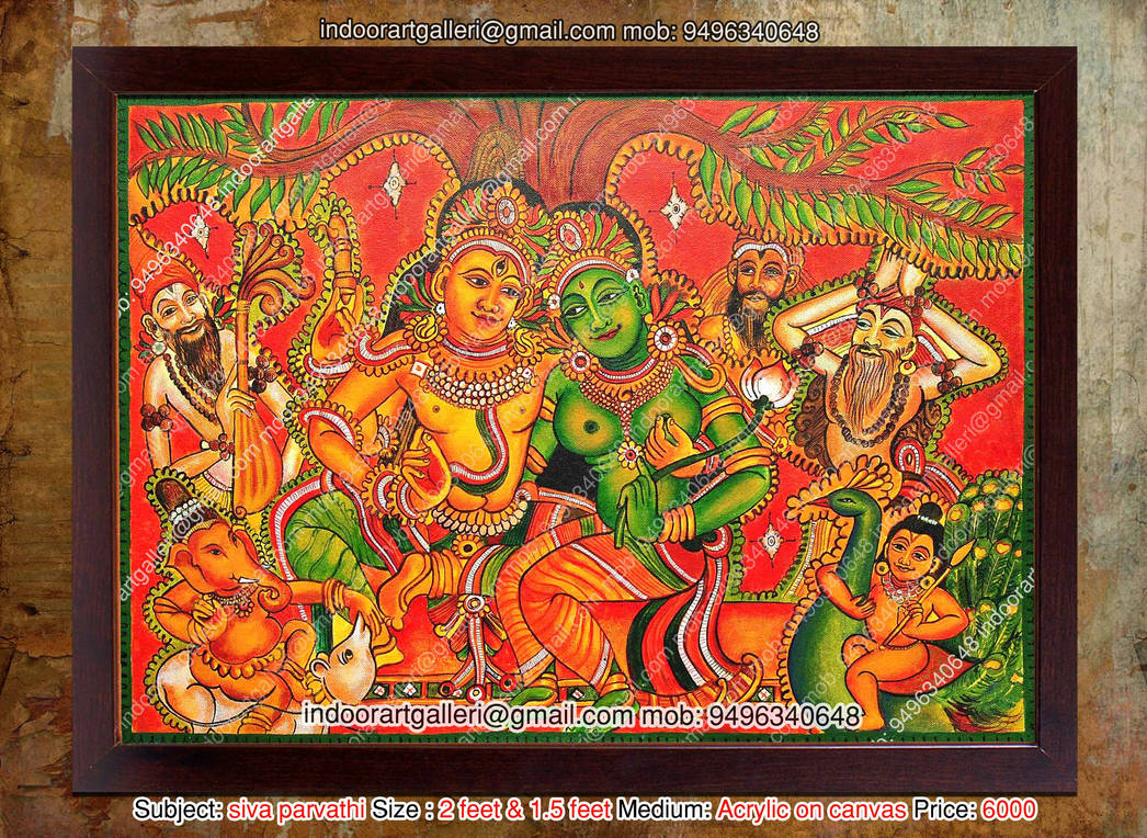 Siva Parvathi Mural Painting by indoorartgalleri on DeviantArt