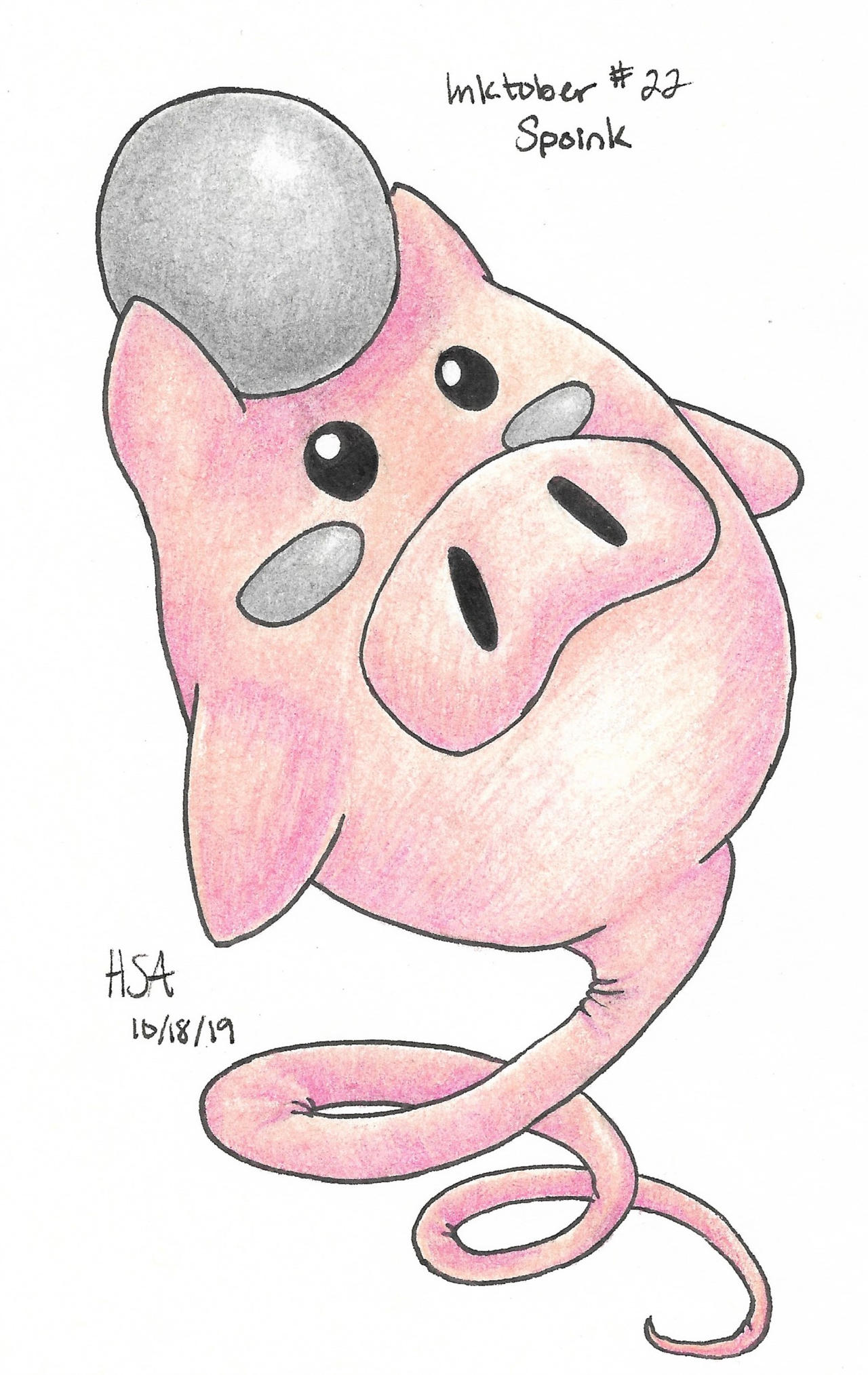 Shiny Spoink by DuchessAfterDark on DeviantArt