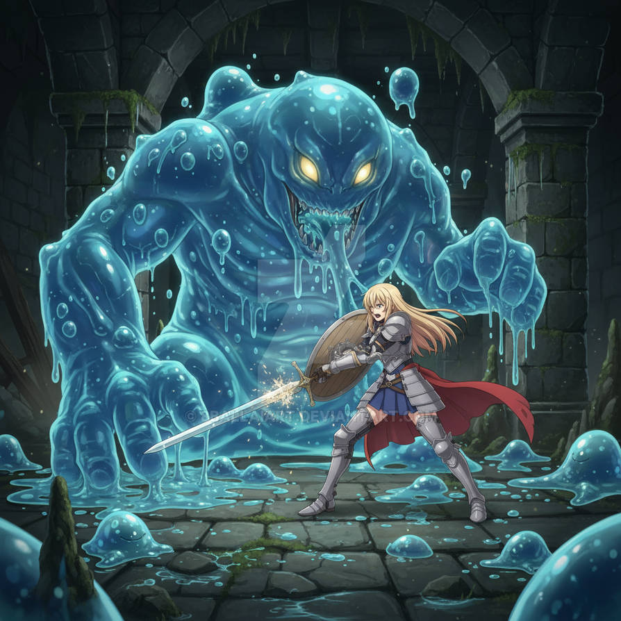 Slime Commanders Battle with the Boss Slime by 8ballAIart on DeviantArt