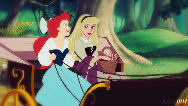 Carrage ride - Ariel and Aurora