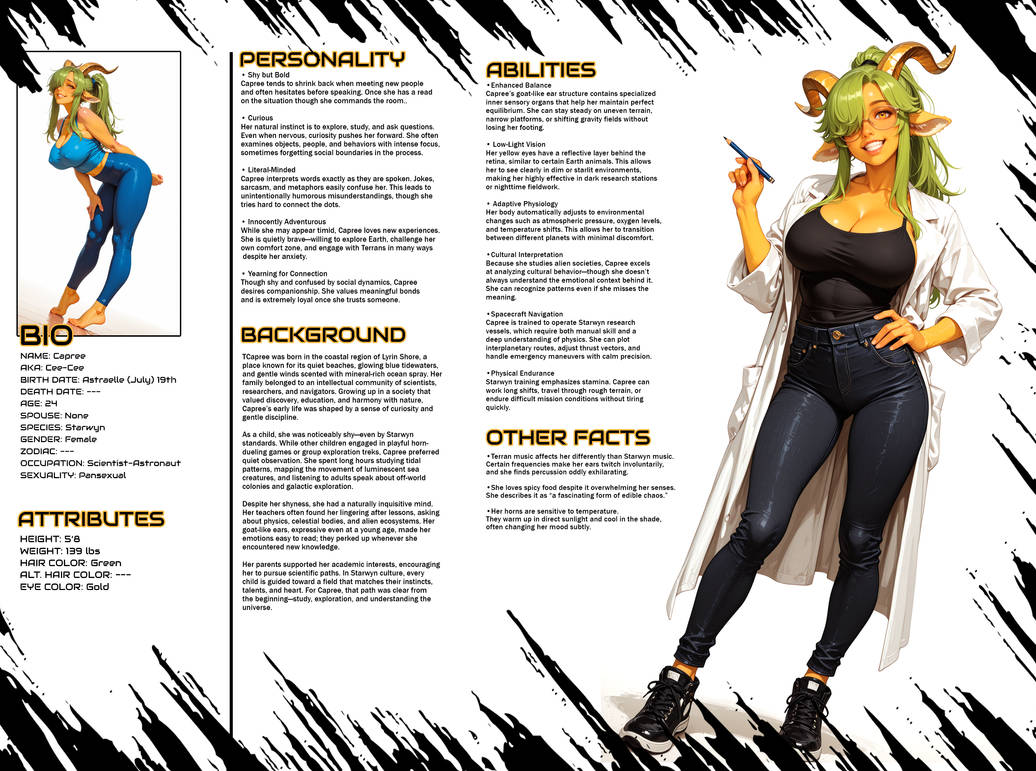Character Profile - Capree by ARTFX85 on DeviantArt