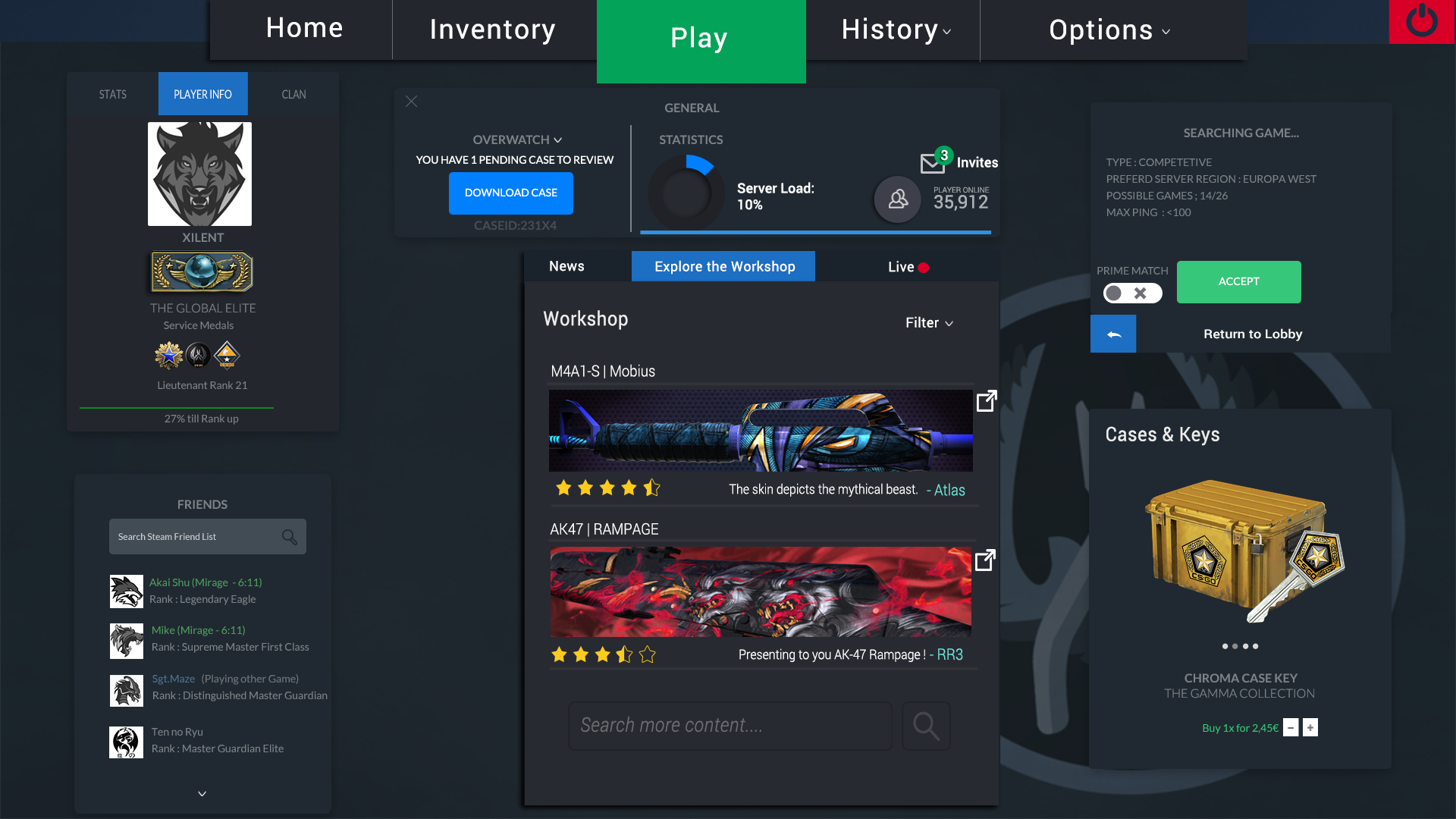 CSGO UI Menu Concept by XiLentLP on DeviantArt