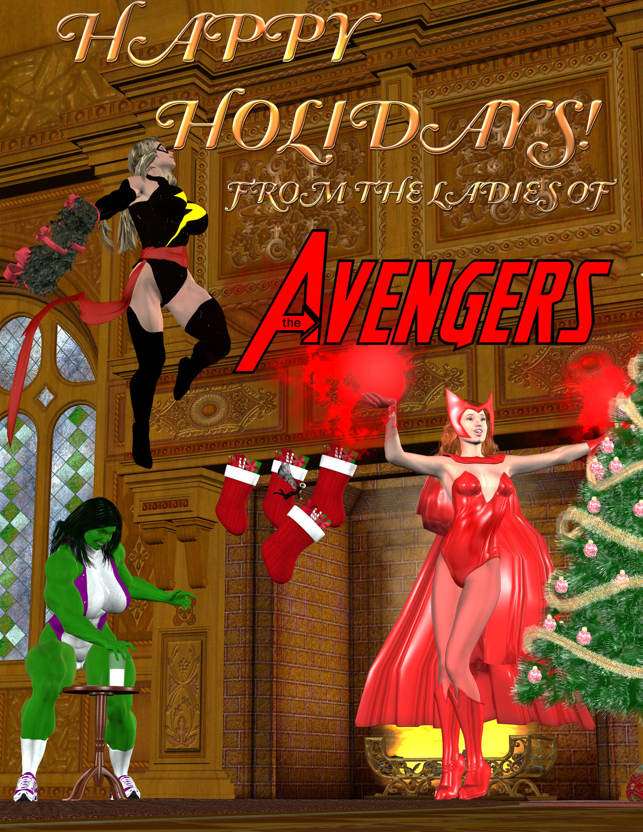 Happy Holidays From The Avengers Girls!