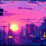 Futuristic Japanese City Sunset 88