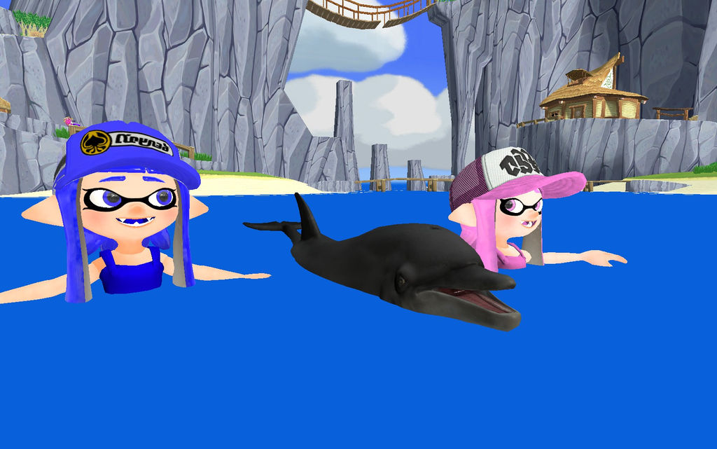 Ami swimming with Ecco and Emily by CuteYoshiLover on DeviantArt