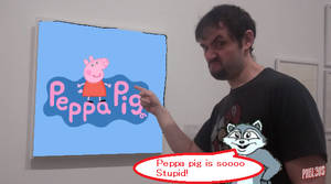 Phelous doesn't like peppa pig one bit!
