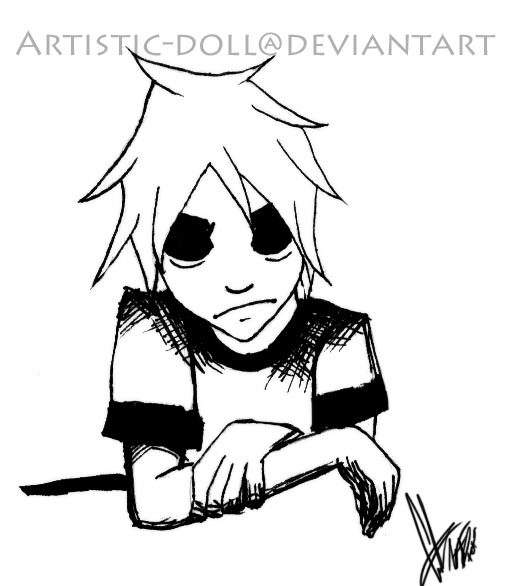 2D Gorillaz Black and White