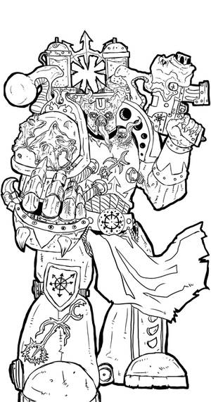 slaanesh chaos space marine-outlines