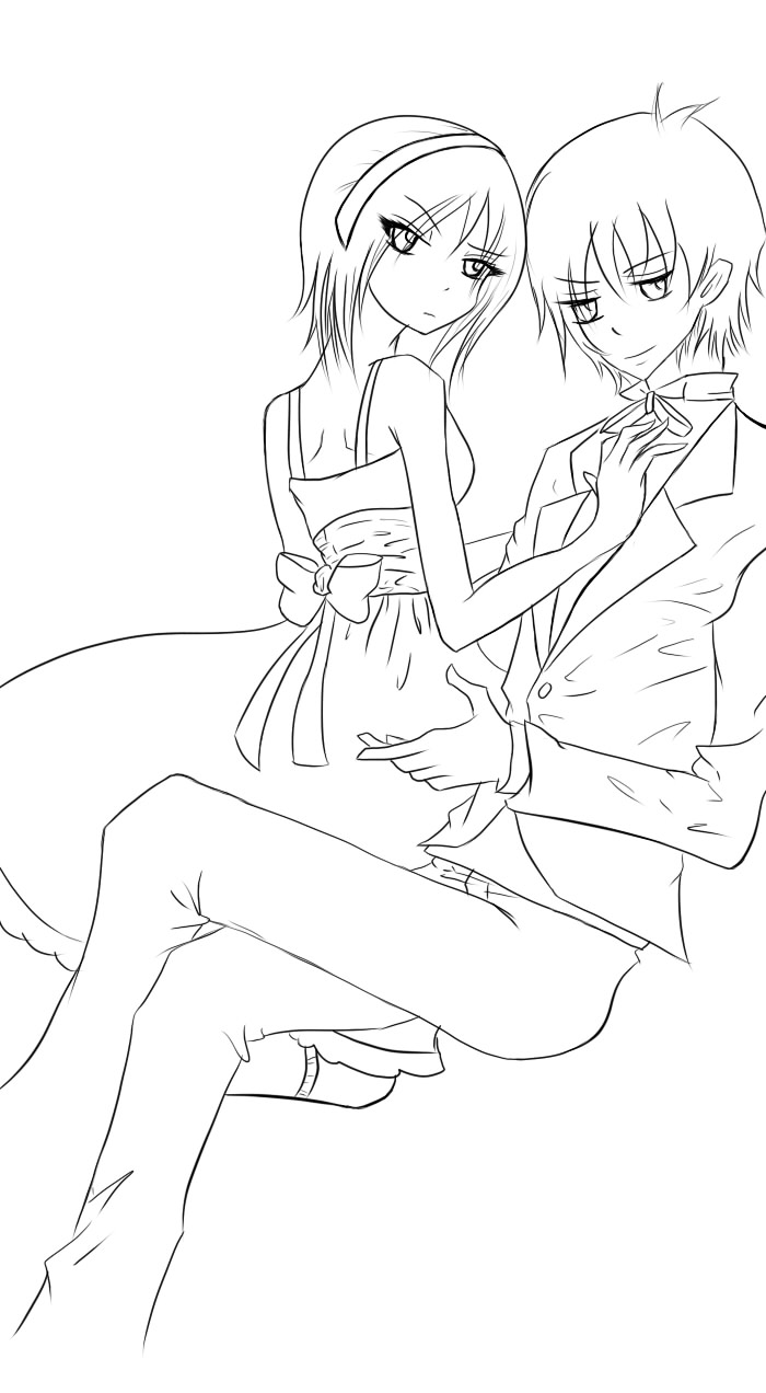Couple Lineart by TwistedShinigami on DeviantArt