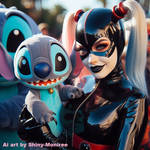 Harley Quinn with baby stitch by Latex-Moniree