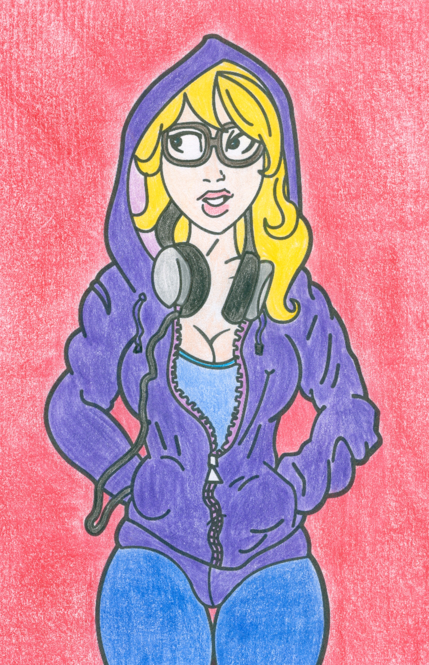 Hoodie Girl #2 Colored