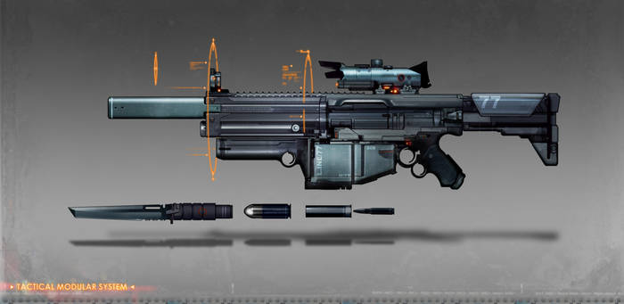 commissioned modual assault rifle concept art