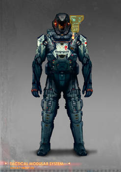 Commissioned concept art for soldier modular suit