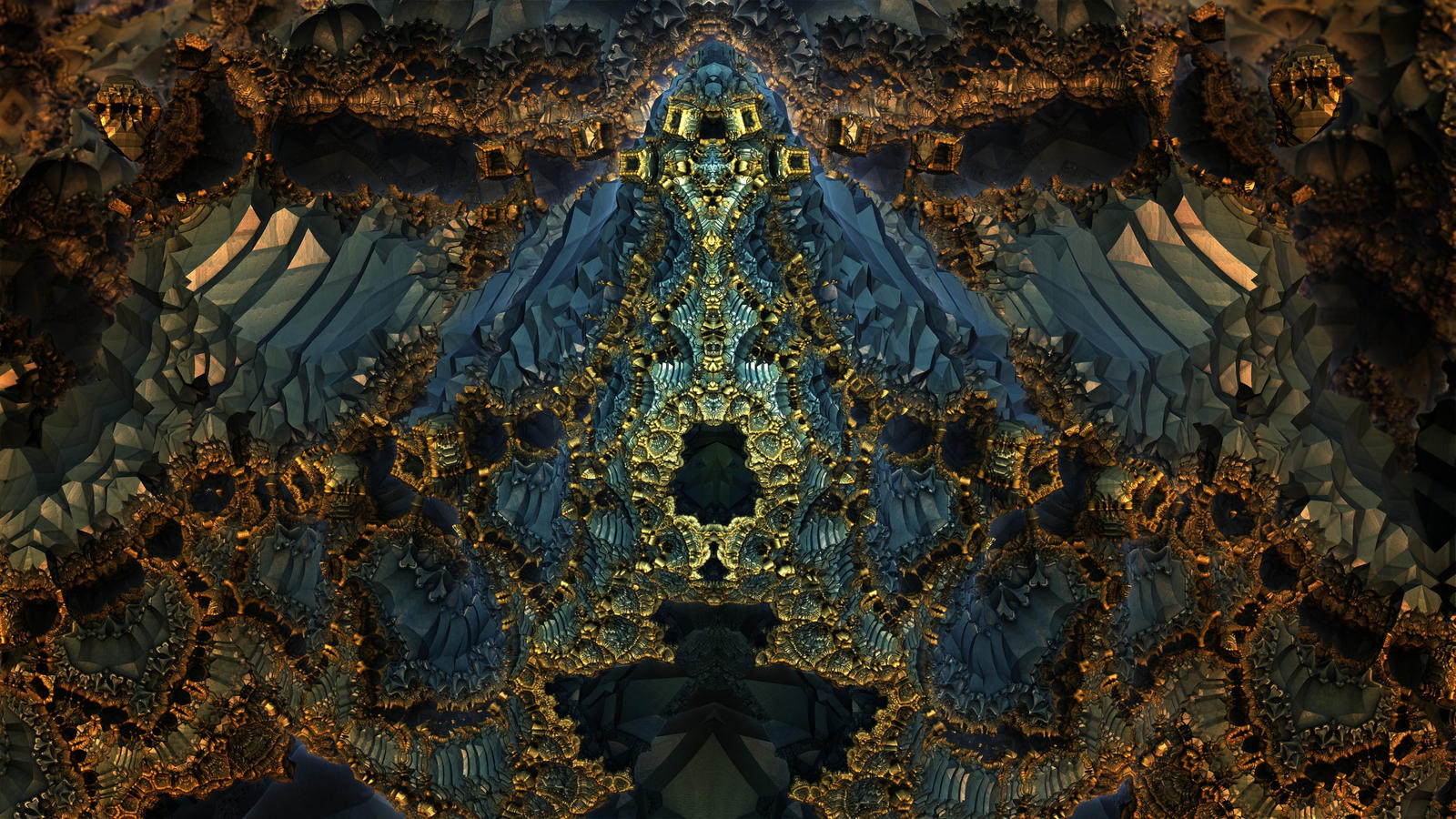 Golden Gates 3719 - Mandelbulb 3D fractal by schizo604