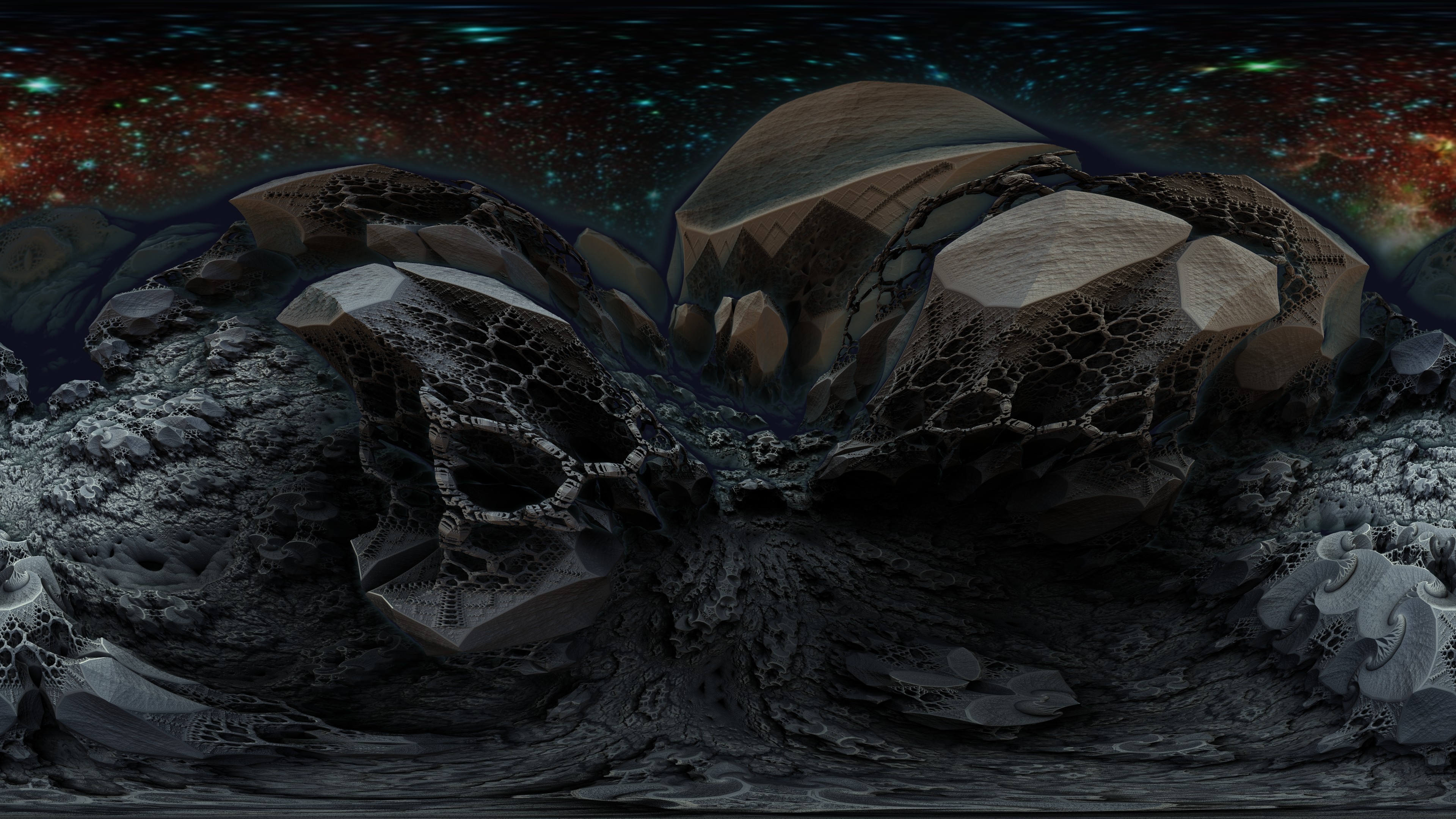 360 degree Fractal Death Valley 3326-Mandelbulb 3D