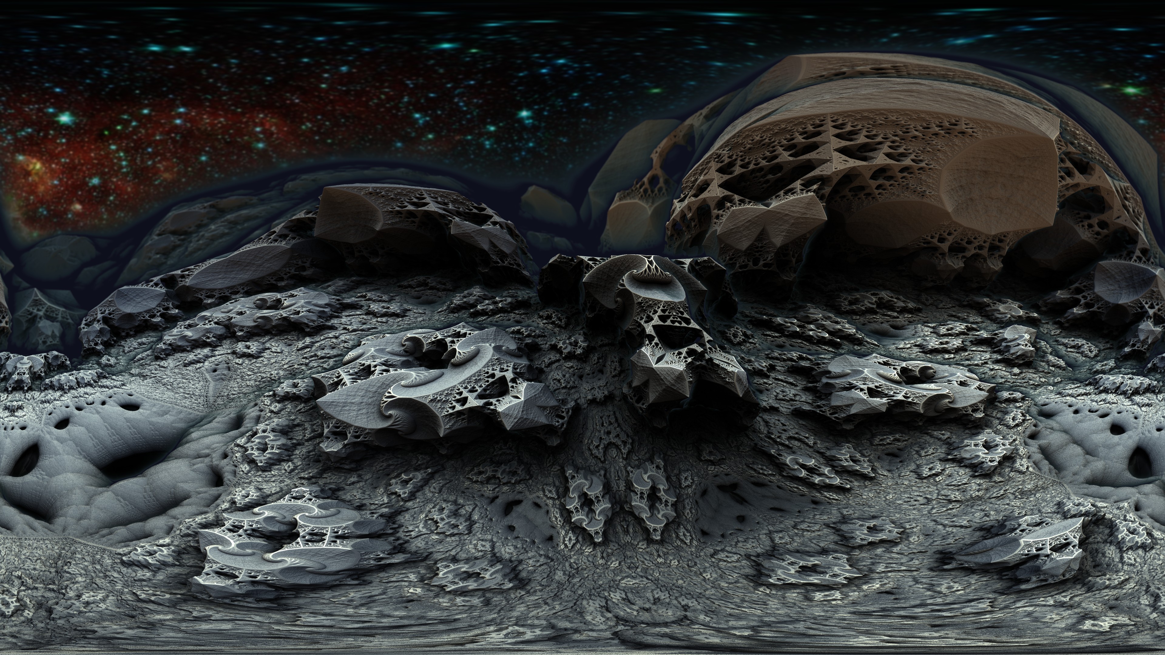 360 degree Fractal Death Valley 1214-Mandelbulb 3D