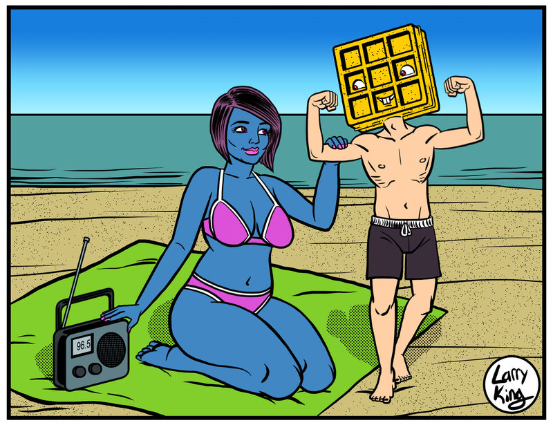 Swimsuit Special - Mella and Lil Waffle by LarryKingUndead