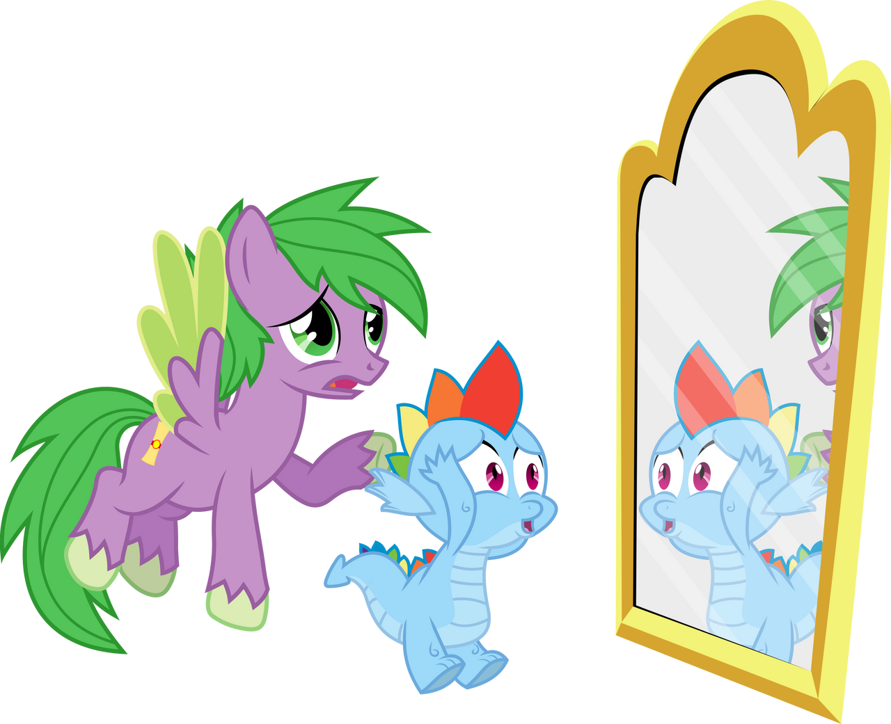 Spike Pony and Rainbow Dragon