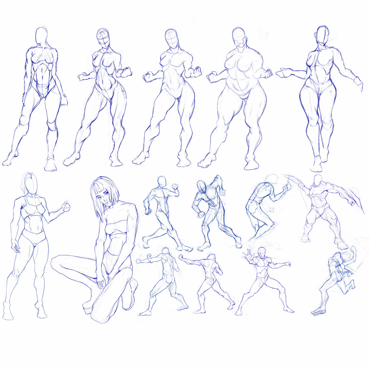 How Practice Figure Drawing from reference image - anatomy pose