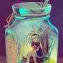 The girl in the glass bottle