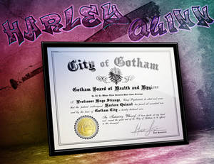 Harley Quinn - Arkham Asylum Certificate of Sanity