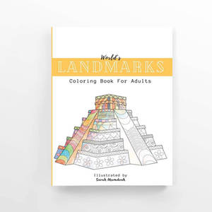 World's LANDMARKS coloring book for adults