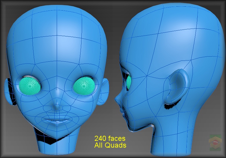 Anime Head Topology Base by ken1171 on DeviantArt