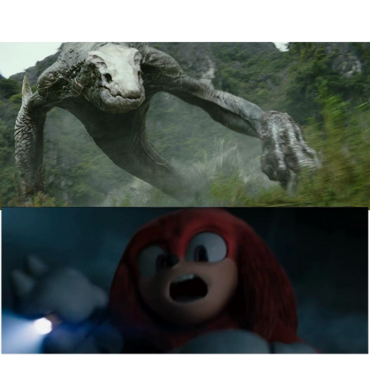 Knuckles Scared Archie knuckles is scared of the skullcrawler by kinggemini2025 on DeviantArt