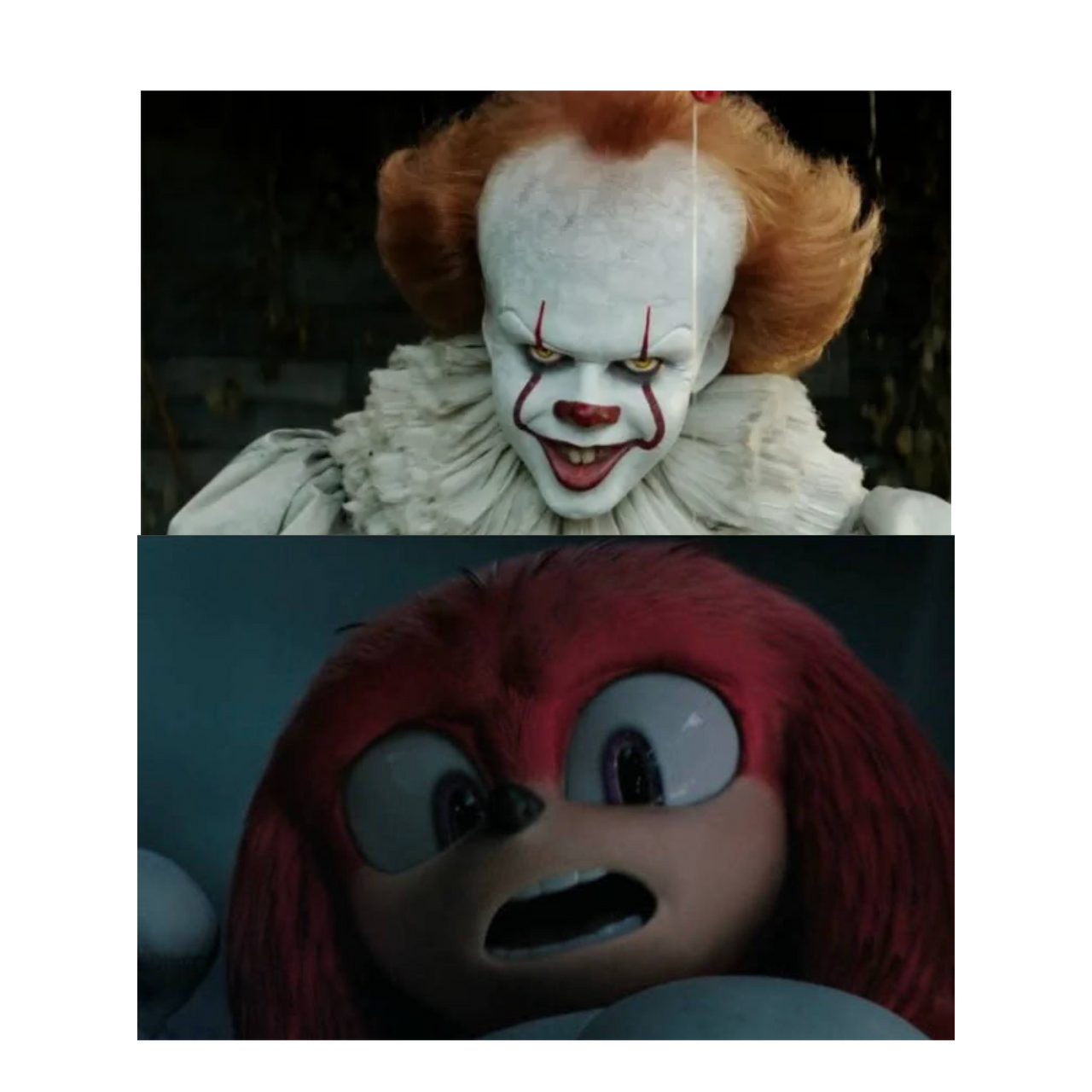 Knuckles Scared Archie Knuckles is scared of pennywise by kinggemini2025 on DeviantArt