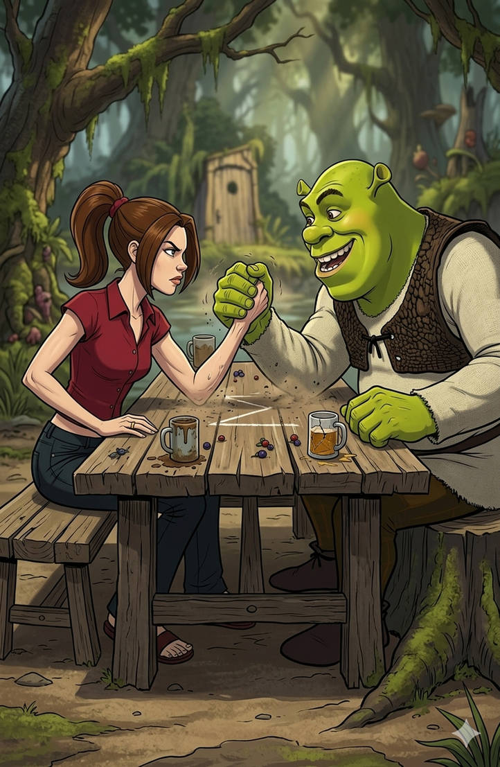 Shreck Arm Kitty pryde and shrek arm wrestling by kinggemini2025 on DeviantArt