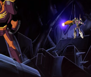 Galvatron attacks Hot Rod