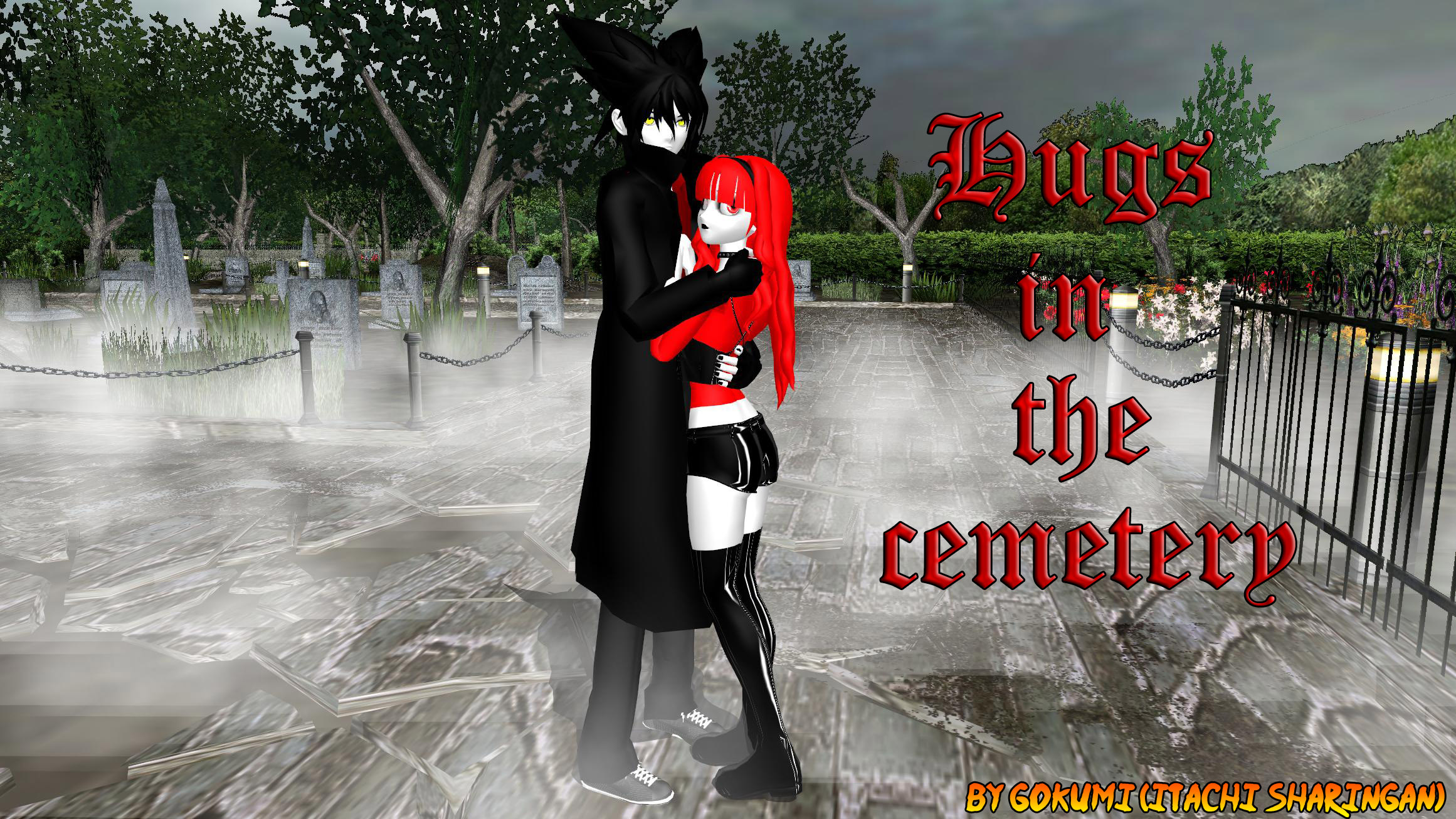 Hugs in the cemetery