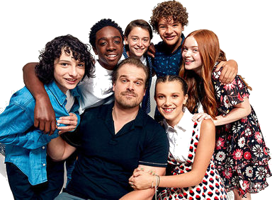 The cast of Stranger Things PNG