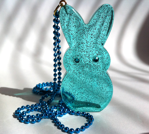 Aqua Bunny necklace