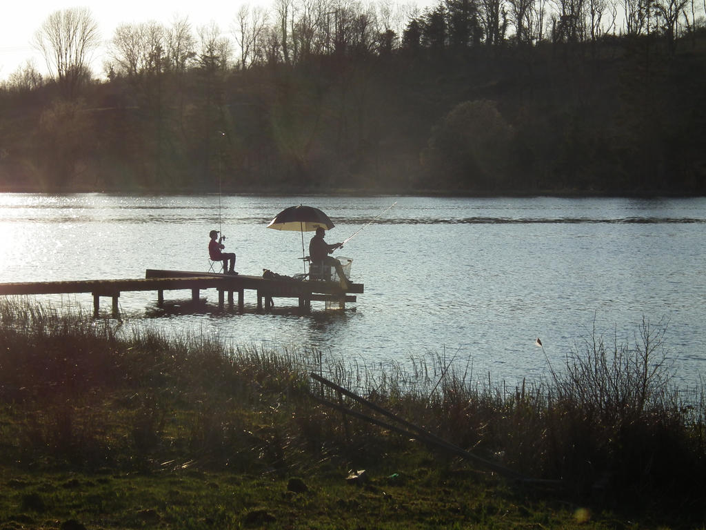 father and son fishing