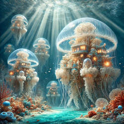 Jellyfish. AI image prompt in my tutorials!