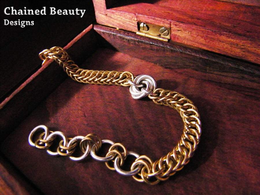 Brass and Silver Rose Bracelet