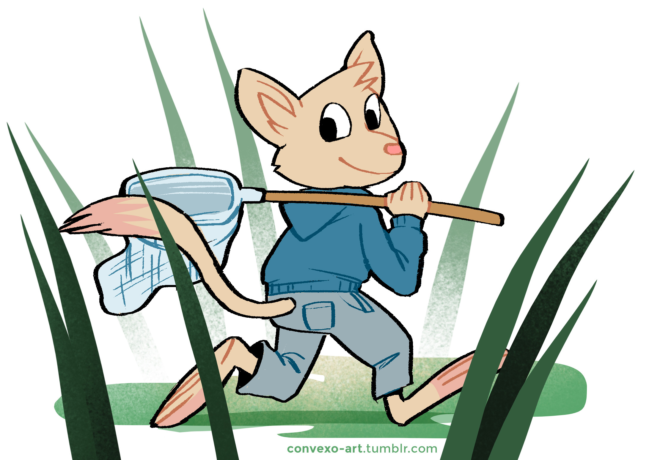 Catching bugs is his hobby