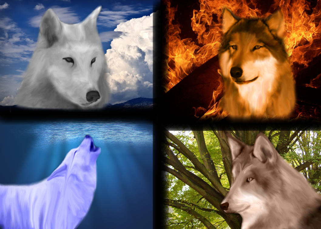Four Elements - Wolves by moonlitsage on DeviantArt