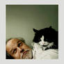 portrait of father with feline