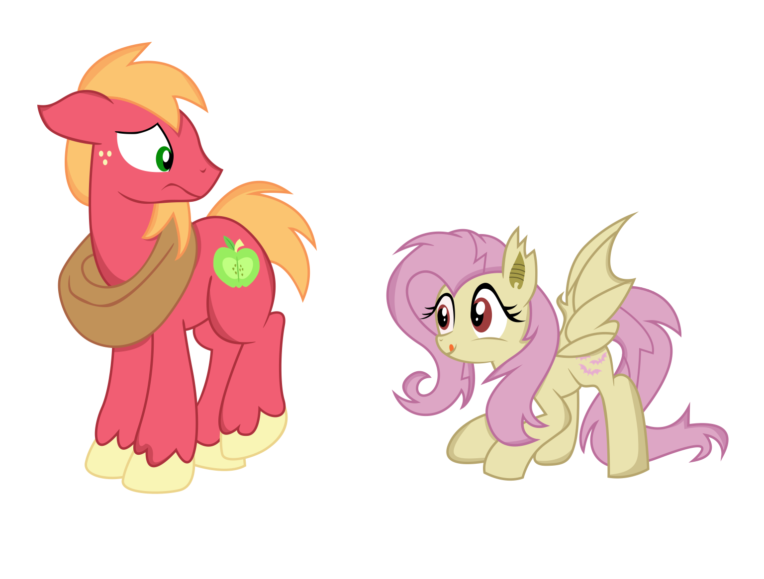 Flutterbat Deviantart Front Flutterbat And Big Macintosh by PaulySentry on DeviantArt