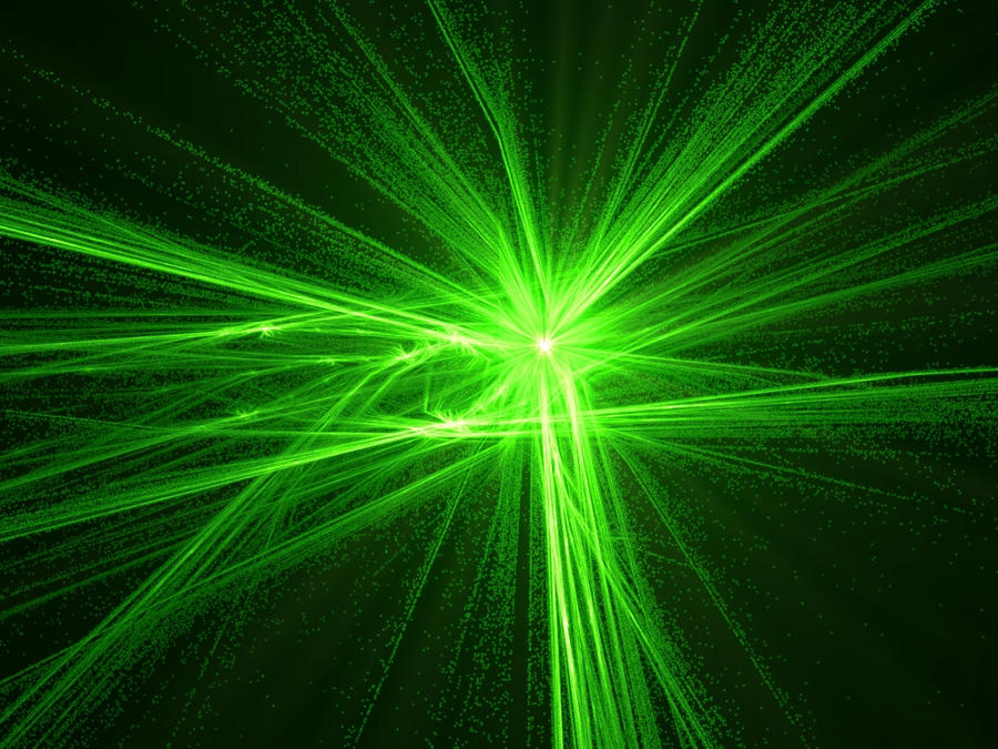 Green futuristic neon lightning stock photo. 