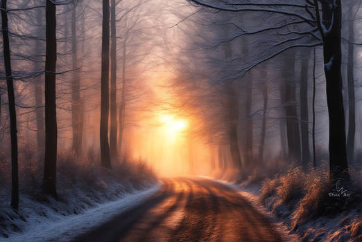 Icy Twilight in the Forest