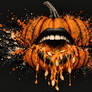 Pumpkin Mouth Spilling Pulp and Seeds