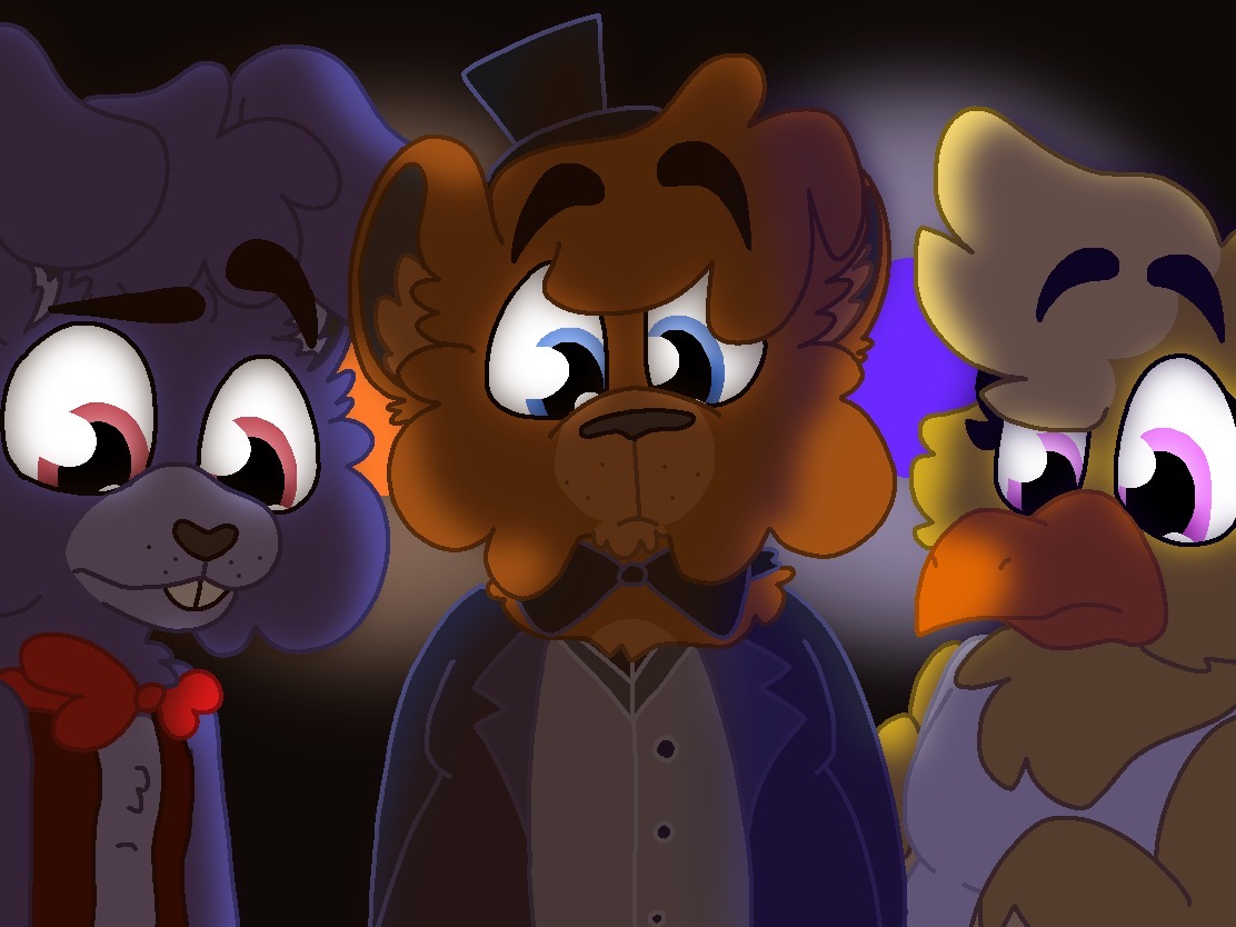 I redrew some more FNAF movie scenes