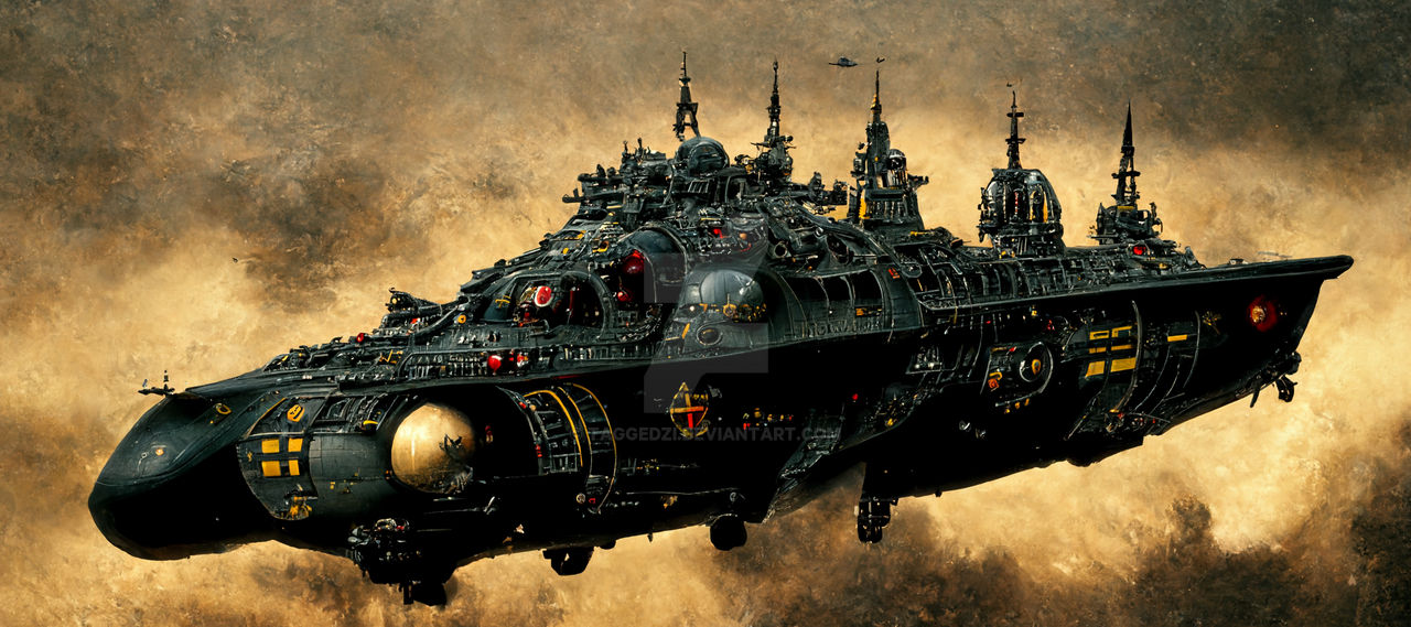 Warhammer-40k imperial navy spaceship by taggedzi on DeviantArt