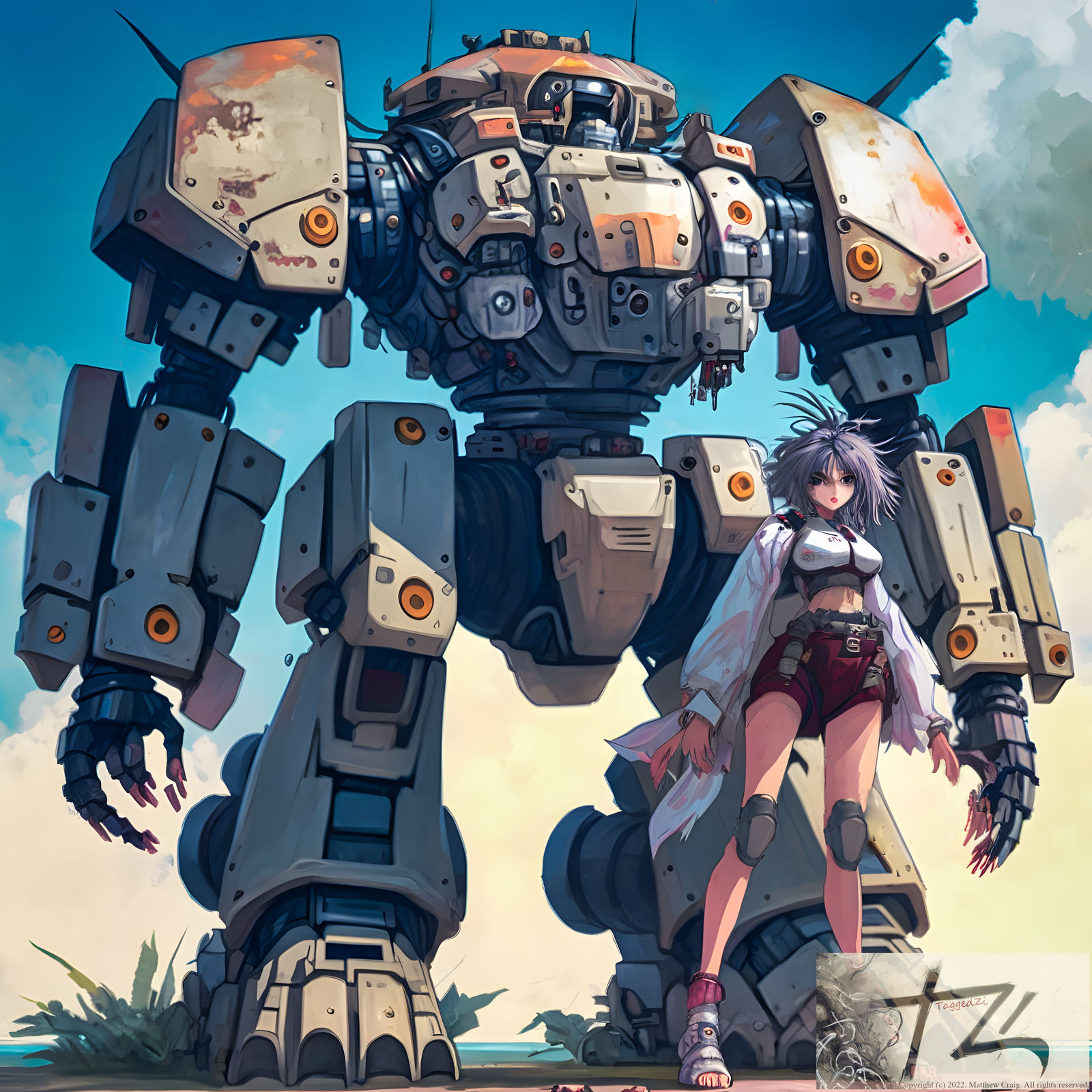 Mech Woman A woman and her mech by taggedzi on DeviantArt