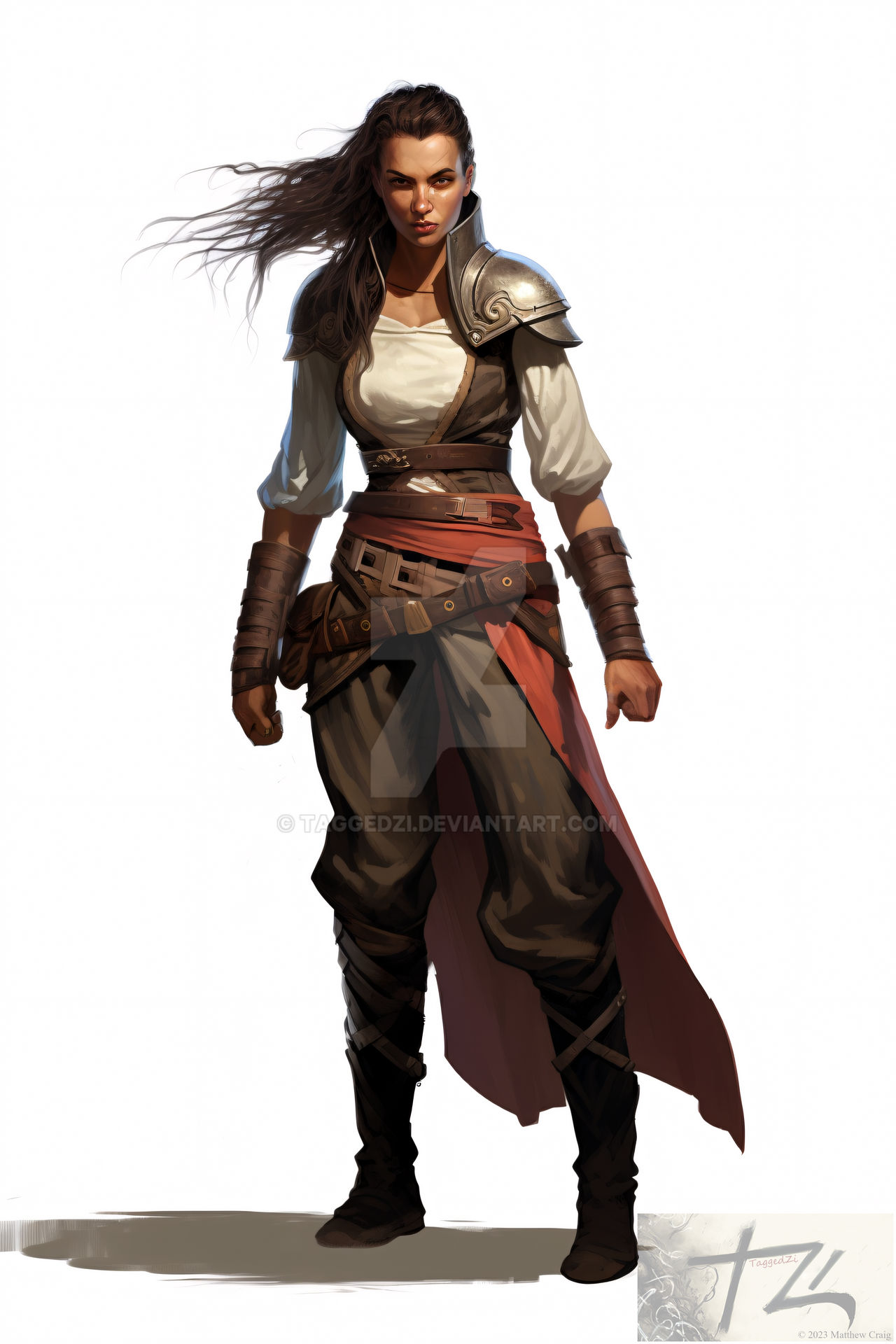female human ranger, D&D 5e, character concept,, Midjourney