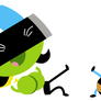 (pbs kids) dee and del uncontrollably laughing